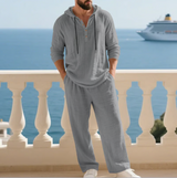 MARRI™ | BEQUEMES 2-TEILIGES HERREN-SET AUS LEINEN – Grau