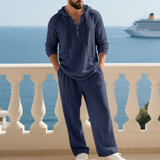 MARRI™ | BEQUEMES 2-TEILIGES HERREN-SET AUS LEINEN – Dunkelblau