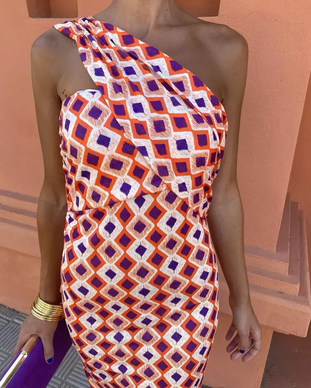 Svetlena – Elegantes Maxi Kleid Mit Einer Schulter