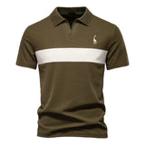 BRUNO™ | HERREN-POLOHEMD MIT FARBBLOCK – Armeegrün