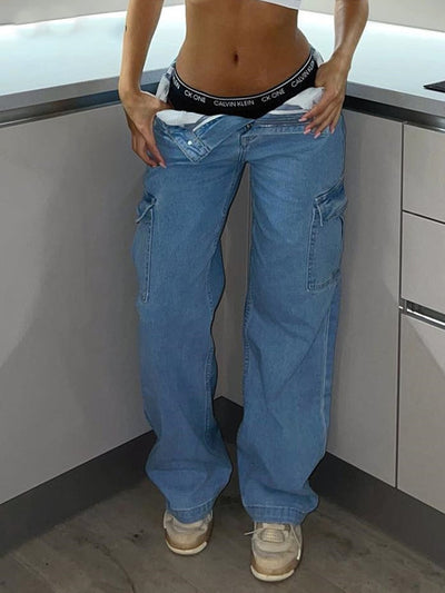 Bella® | Cargo-Jeans mit hoher Taille im Y2K-Stil für moderne Looks