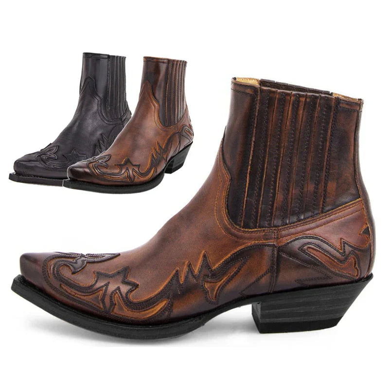 Cowboy Schlupfstiefel Für Herren | Knöchellang