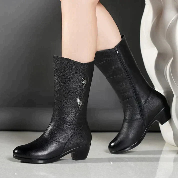 Schwarze Winterstiefel für Damen | Warme