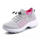 Orthopädische Wanderschuhe für Damen mit Fußgewölbestütze – Grau mit Pink