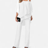 Zweiteiliges Sommer-Set für Damen: Oberteil und Hose – Weiß