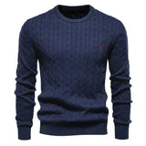 Leon | Herrenpullover warm aus hochwertigem Strick – Dunkelblau