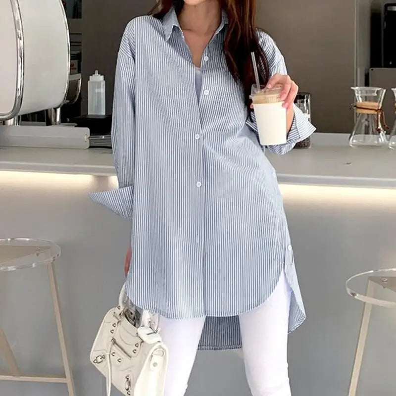 Bryarly® | Nadelstreifen-Bluse mit Knopfleiste für Damen