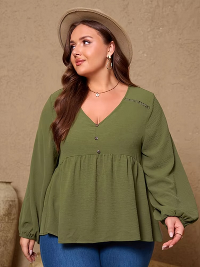 Roswitha® | Elegante Bluse mit V-Ausschnitt