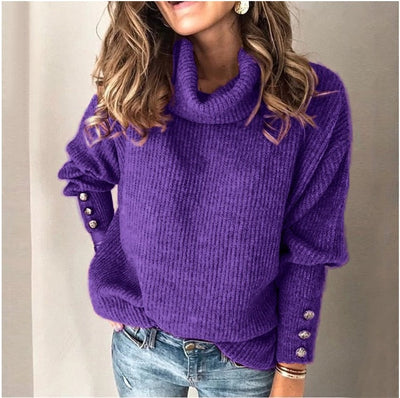 Stilvoller Strickpullover mit Knöpfen für Damen | Ideal für den Winter