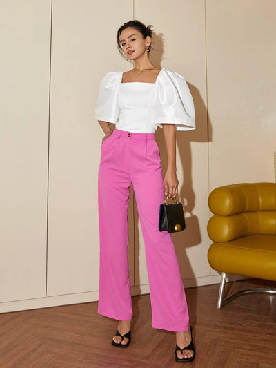 Johanna - Elegantes Top mit Laternenärmeln und quadratischem Kragen