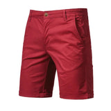 Emil | Herren Freizeit Chino-Shorts mit Knopfleiste – Rot