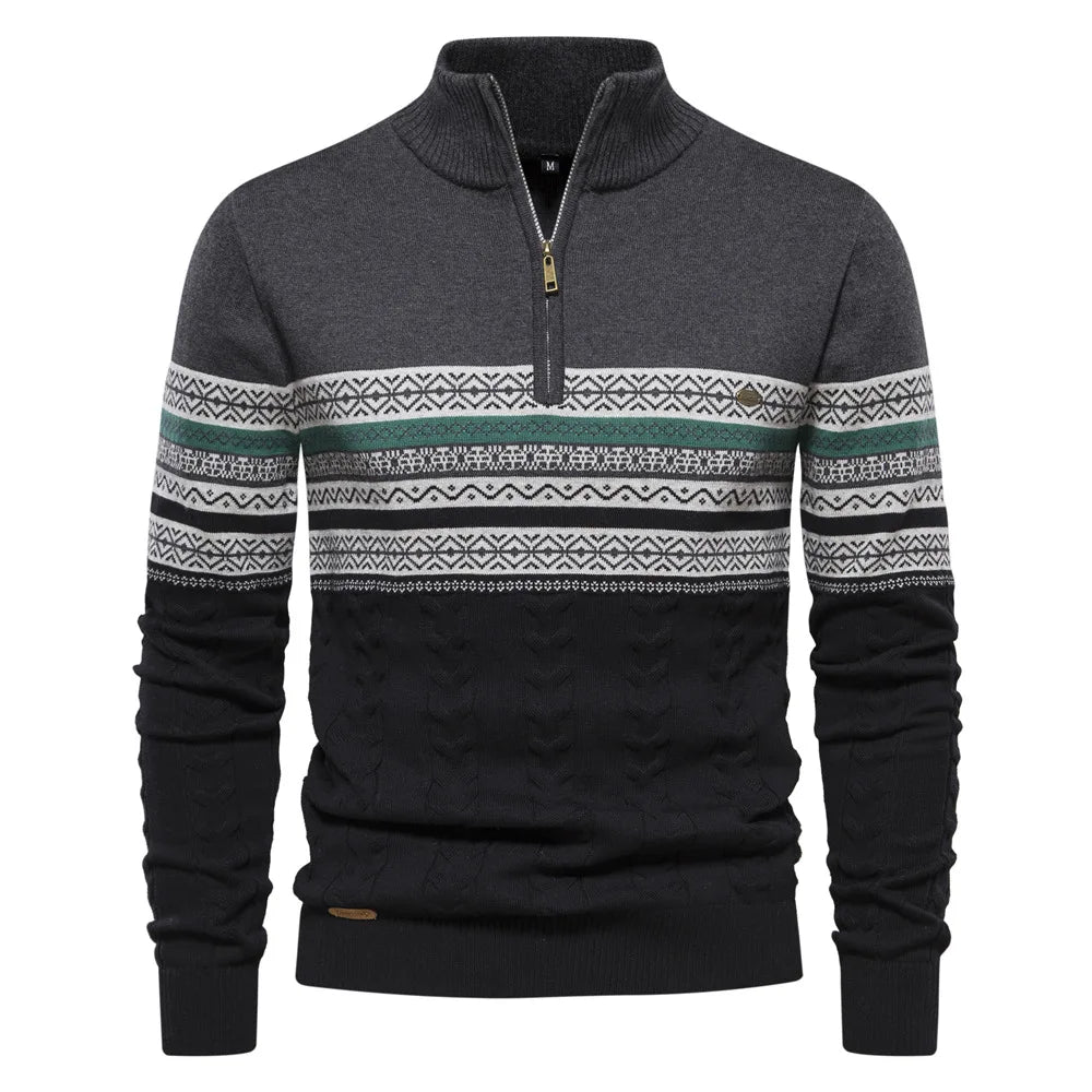 Xyruz | Fair-Isle-Pullover mit halbem Reißverschluss