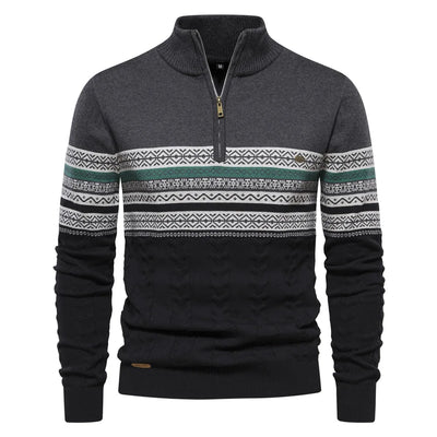 Xyruz | Fair-Isle-Pullover mit halbem Reißverschluss