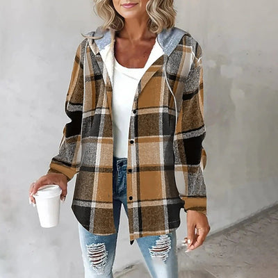 Jemima™ | Damen Knopf-Plaid-Jacke