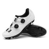 Orange Herren Mountain Selbstverriegelnde Fahrradschuhe – MTB Klickpedal Schuhe – Weißes MTB