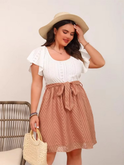 Roswitha® | Feminines Kleid mit Spitze und Taillenschleife