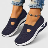 Regine | Damen Slip-On Atmungsaktive Mesh-Walking-Sneaker – Dunkelblau