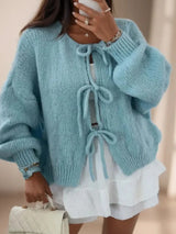 Elira | Damen Langarm-Cardigan – Blau