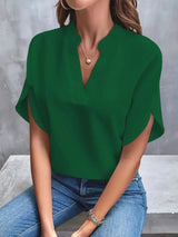 Shirt mit V-Ausschnitt Damen | Fließender Fall & Eleganter Schnitt – Grün