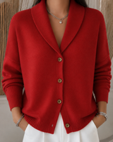 Charlotte | Strickjacke Mit Eleganter Knopfleiste Und Kragen – Rot