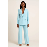 Sigrid | Damen Stilvoller Blazer Hosenanzug – Türkis