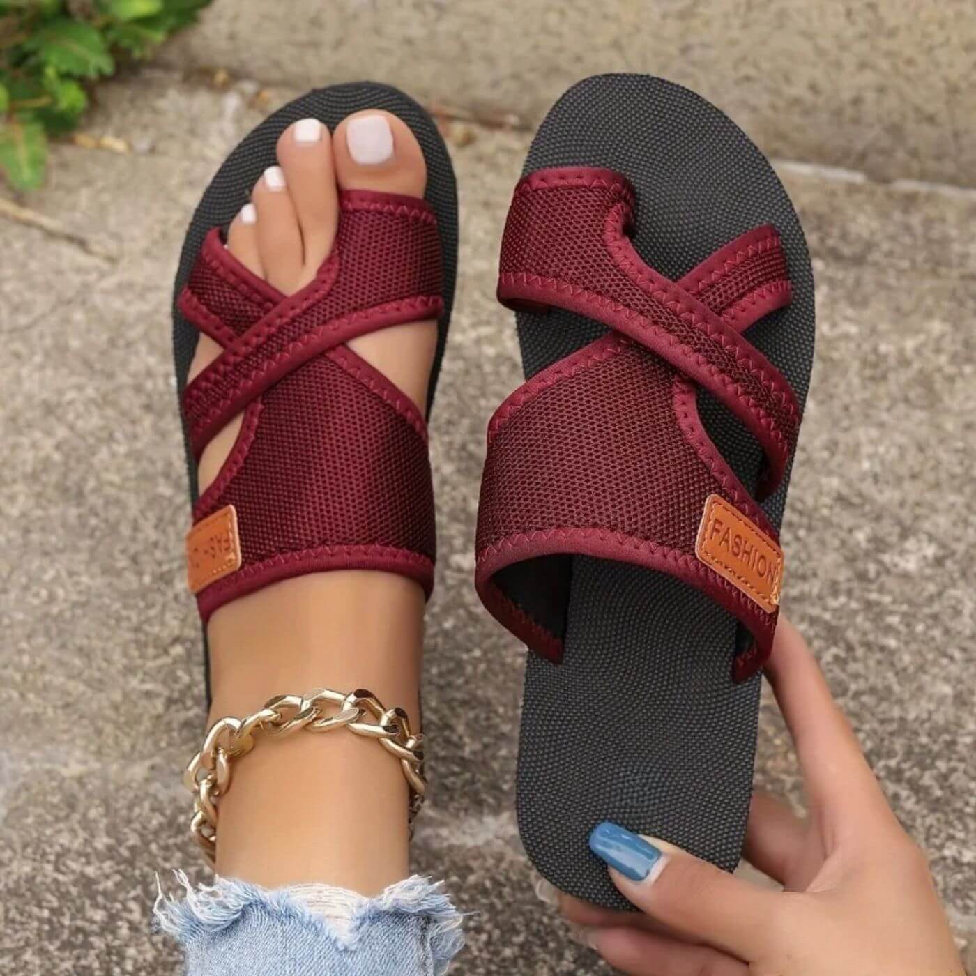 Sina – Zehenriemen Mesh-Sommersandalen
