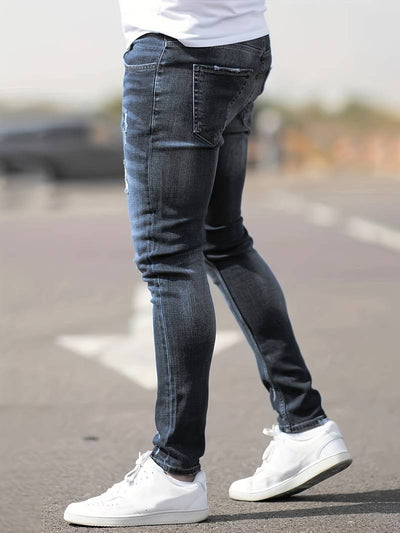 Skinny Jeans – Blau – Schmaler Schnitt – Zerrissene Jeans – Herrenjeans