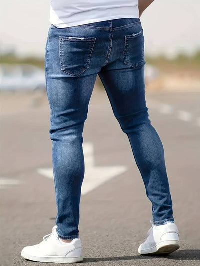 Skinny Jeans – Blau – Schmaler Schnitt – Zerrissene Jeans – Herrenjeans