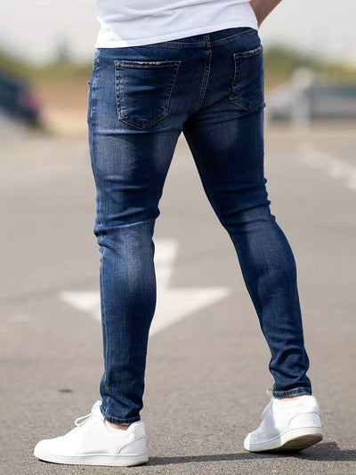 Skinny Jeans – Blau – Schmaler Schnitt – Zerrissene Jeans – Herrenjeans