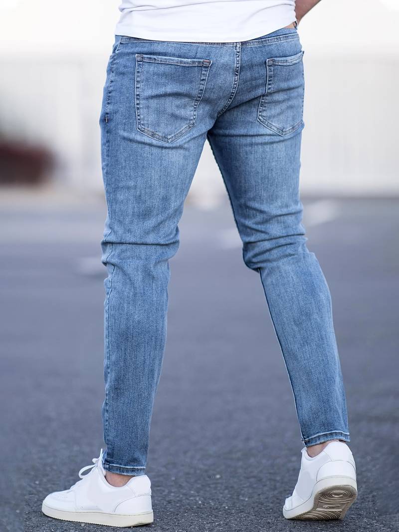 Skinny Jeans – Blau – Schmaler Schnitt – Zerrissene Jeans – Herrenjeans