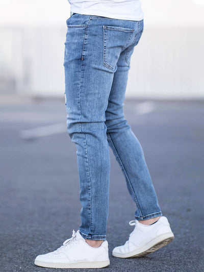 Skinny Jeans – Blau – Schmaler Schnitt – Zerrissene Jeans – Herrenjeans