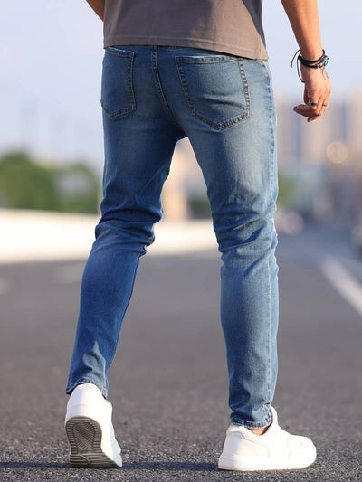 Skinny Jeans – Blau – Schmaler Schnitt – Zerrissene Jeans – Herrenjeans