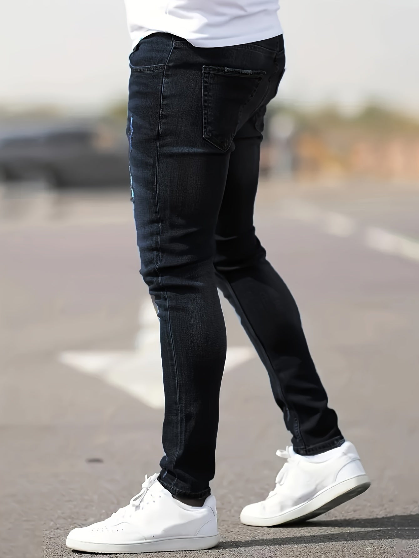 Skinny Jeans – Blau – Schmaler Schnitt – Zerrissene Jeans – Herrenjeans