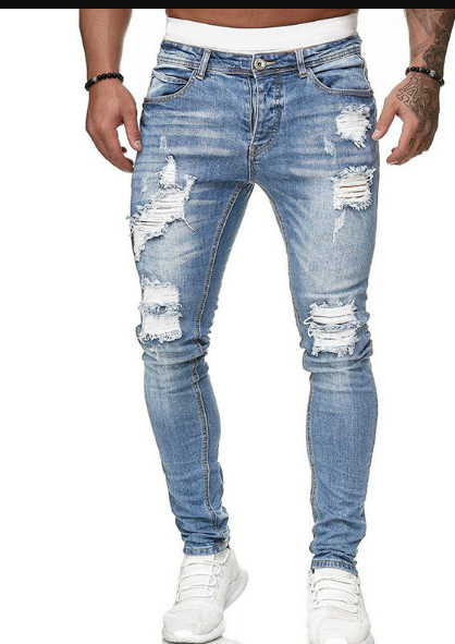 Skinny Jeans – Blau – Schmaler Schnitt – Zerrissene Jeans – Herrenjeans