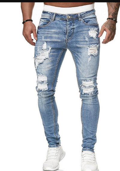Skinny Jeans – Blau – Schmaler Schnitt – Zerrissene Jeans – Herrenjeans