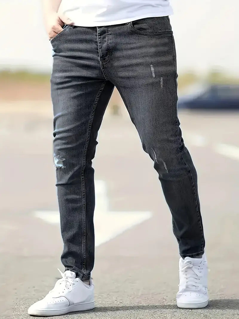 Skinny Jeans – Blau – Schmaler Schnitt – Zerrissene Jeans – Herrenjeans