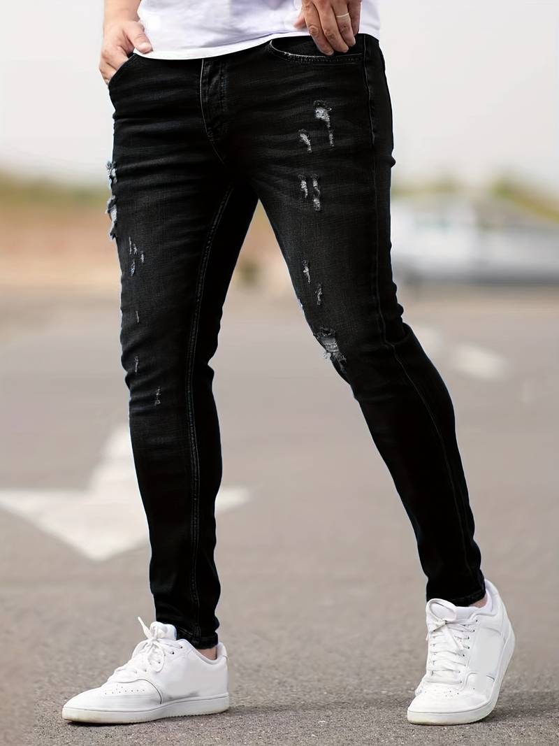 Skinny Jeans – Blau – Schmaler Schnitt – Zerrissene Jeans – Herrenjeans