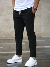 Slim Fit Hose Herren | Tunnelzug & Entspannter Sitz – Schwarz
