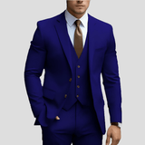 Christoph | Herren Dreiteiliger Formeller Büroanzug-Set – Blau-Violett
