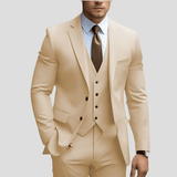 Christoph | Herren Dreiteiliger Formeller Büroanzug-Set – Beige
