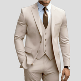 Christoph | Herren Dreiteiliger Formeller Büroanzug-Set – Creme