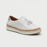 Slip On Schuhe Damen | Perforiertes Design & Komfort-Sohle – Weiß