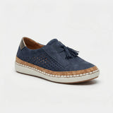 Slip On Schuhe Damen | Perforiertes Design & Komfort-Sohle – Dunkelblau