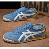 Sneaker Herren | Retro Runner mit Kontraststreifen & Wildleder-Akzenten – Blau