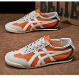 Sneaker Herren | Retro Runner mit Kontraststreifen & Wildleder-Akzenten – Orange