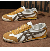 Sneaker Herren | Retro Runner mit Kontraststreifen & Wildleder-Akzenten – Gelb