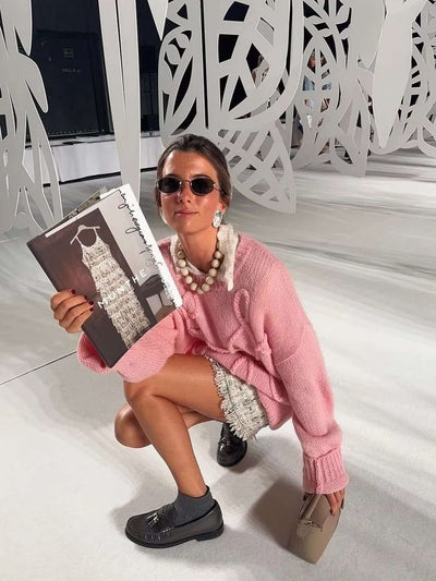 Damen Strickpullover – Oversize Pullover mit Strickmuster für stilvolle Outfits