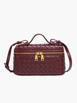 Celeste  Elegante Mini-Box-Handtasche – WEINROT