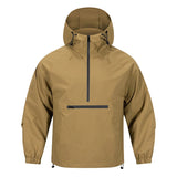 Softshell Jacke Herren mit Kapuze | Anorak-Style & Sichere Reißverschluss-Tasche – Braun