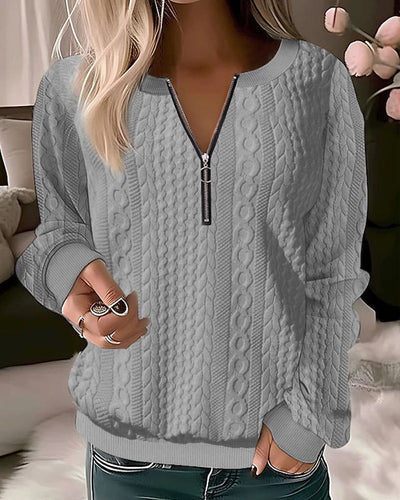 Eleganter Strickpullover mit Halbreissverschluss für Damen | Ideal für den Winter